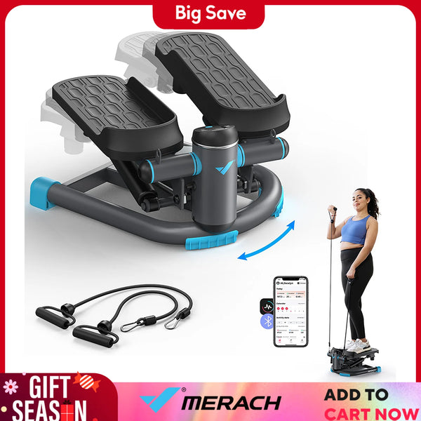 MERACH Dual-Action Stepper with Resistance Bands