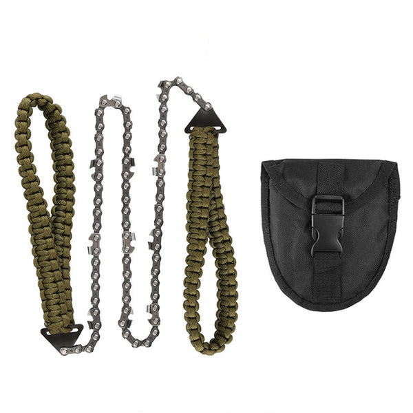 Pocket Chainsaw with Paracord Handle – Outdoor Survival Folding Hand Saw