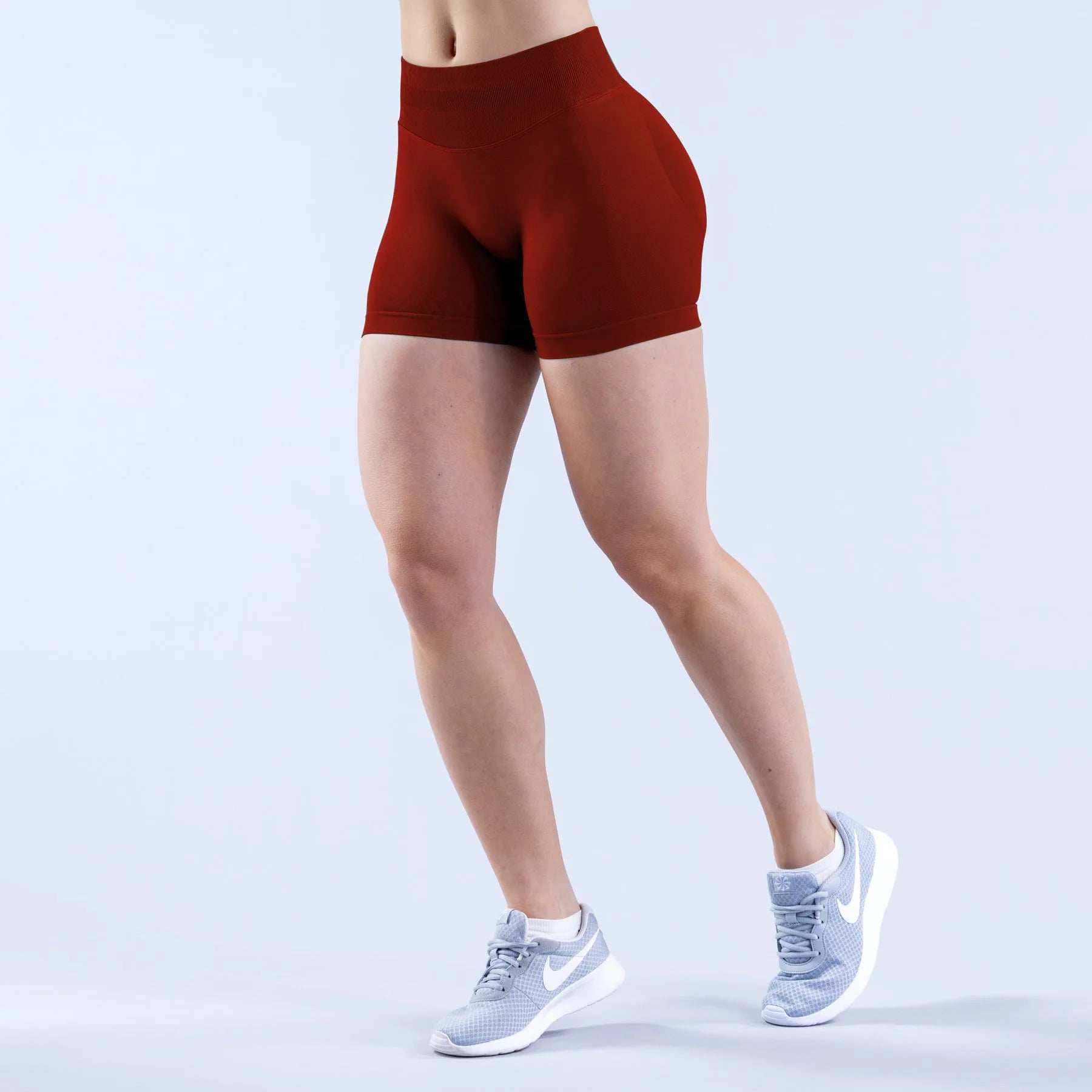 Three-Waist Pleated Seamless Yoga Shorts