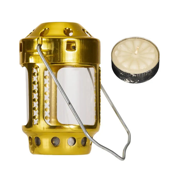 Portable Camping Candle Lantern – Aluminum Alloy Tealight Lantern