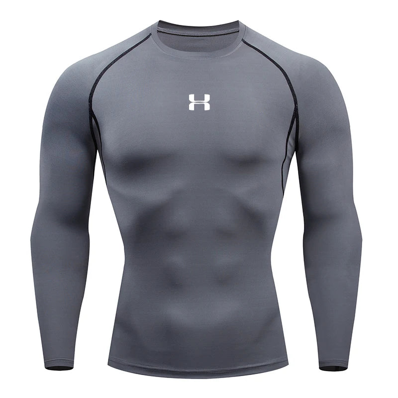 Men’s Compression Running T-Shirt – Long Sleeve Athletic Top