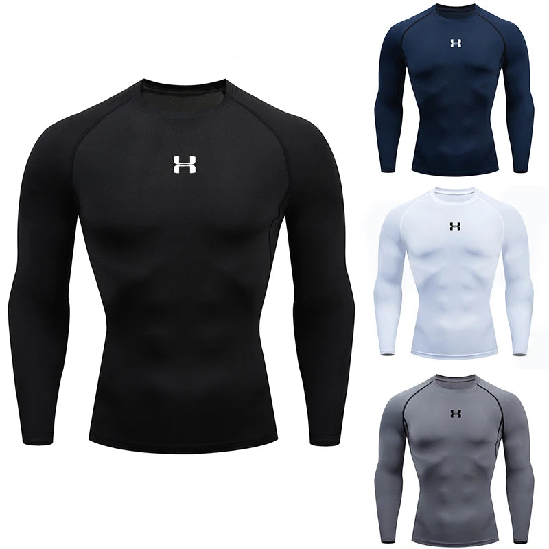 Men’s Compression Running T-Shirt – Long Sleeve Athletic Top