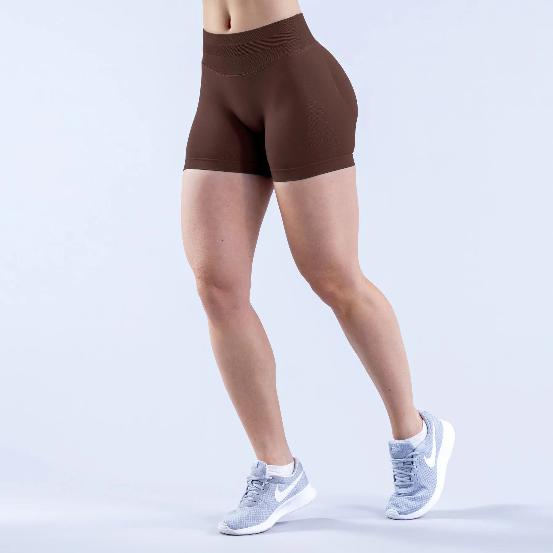 Three-Waist Pleated Seamless Yoga Shorts