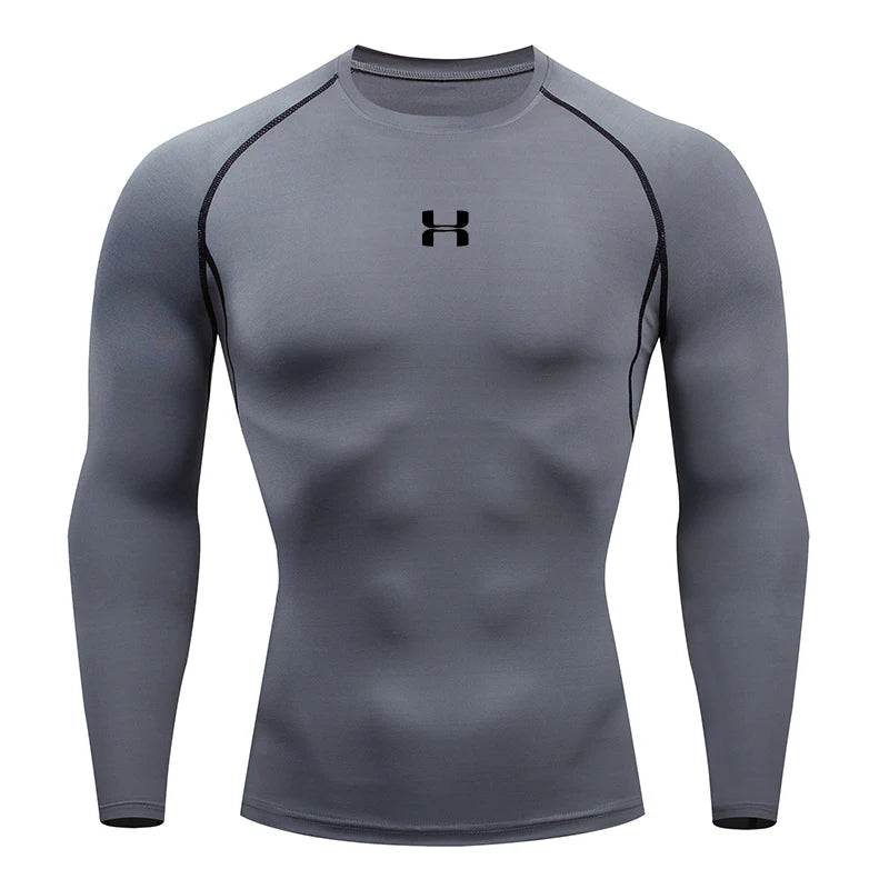 Men’s Compression Running T-Shirt – Long Sleeve Athletic Top
