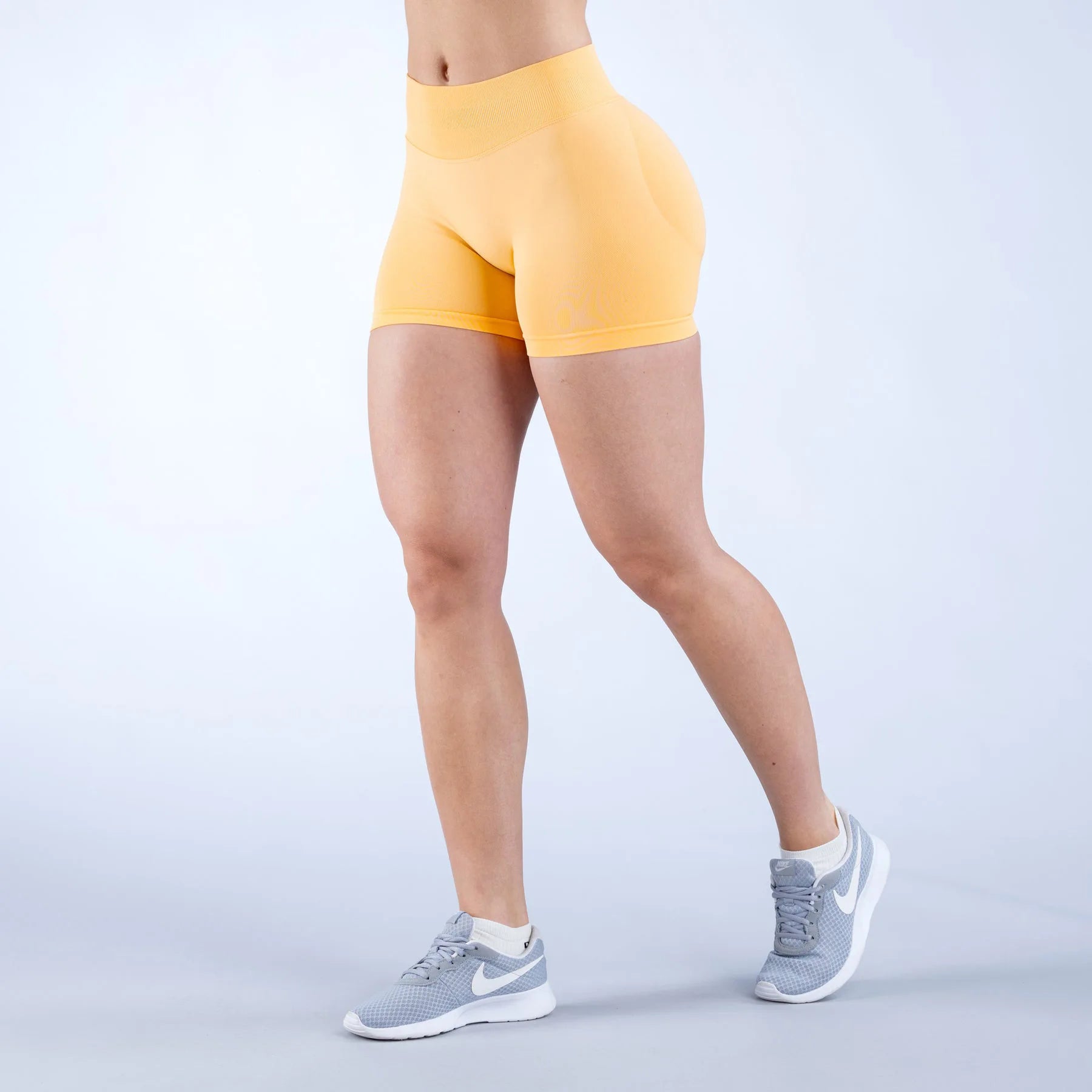 Three-Waist Pleated Seamless Yoga Shorts