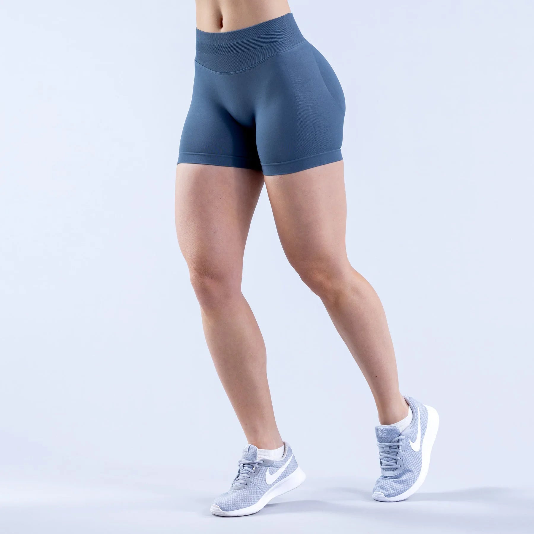 Three-Waist Pleated Seamless Yoga Shorts